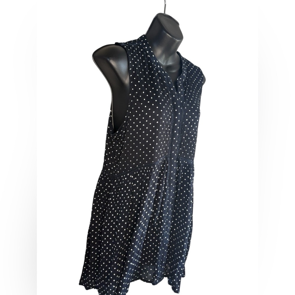 Anthropology Nia tunic button front polka dots tank top sz Large flowy - Picture 7 of 9